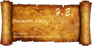 Harmath Edit névjegykártya